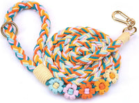 5FT Braided Cotton Rope Leash for Small, Medium and Large Dogs - Fiesta Twist