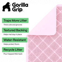 GORILLA GRIP Cat Litter Mat, Coiled Mesh Trapping Mats - Large (35" x 23") / Light Pink - image 2