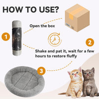 Enjoying Cat Mat Bed 16" x 22" Pet Bed with Pillow Around for Dogs - Large(Round) - image 4