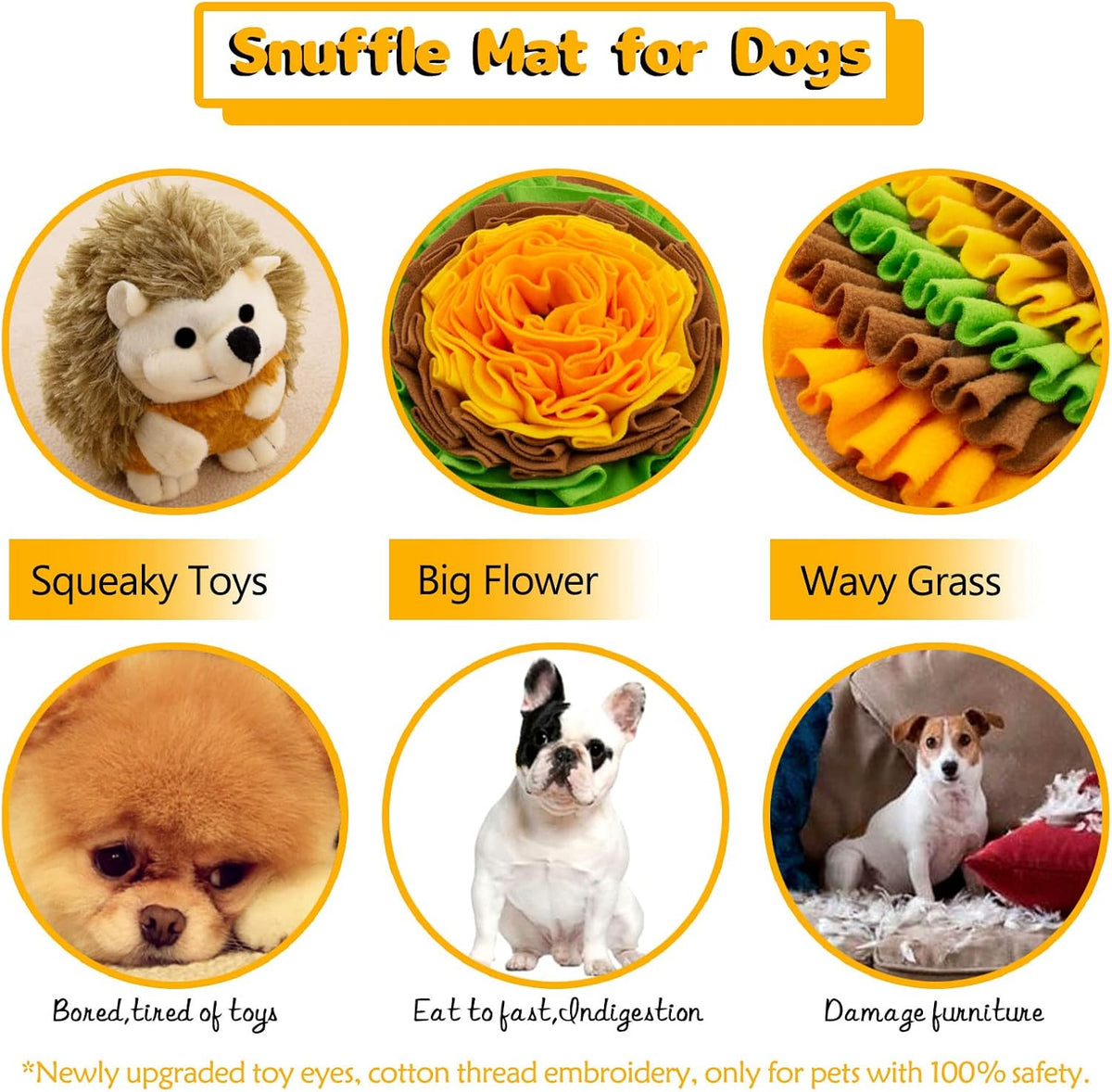 Pet Snuffle Mat for Dogs Hedgehog Puzzle Toy Large Sniffing Mat - Hedgehog - image 2
