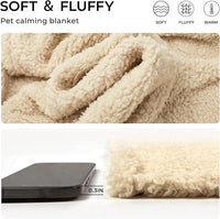 Luciphia 1 Pack 3 Calming Dog Blanket Fluffy Premium Fleece Pet Blankets Soft Sherpa Throw for Dogs Puppy Cat Beige/Pink/HazeBlue Large (41" x31")