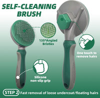 Pet Grooming Kit, Slicker Brush - A-Green - image 3