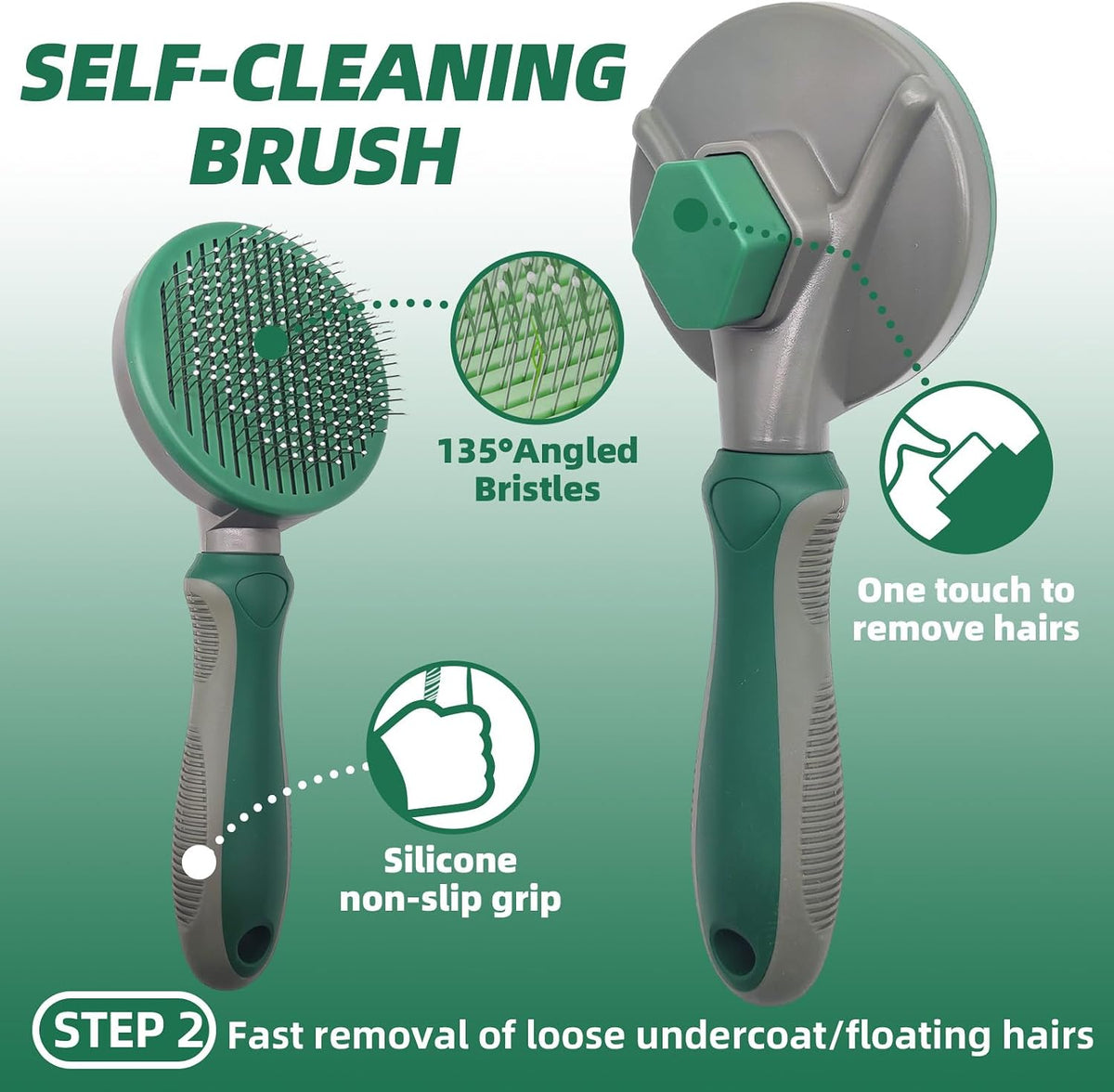 Pet Grooming Kit, Slicker Brush - A-Green - image 3