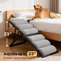 Veehoo Foldable Dog Ramp for Bed Couch Large Dogs - Gray / up to 23"H-for high bed - image 4