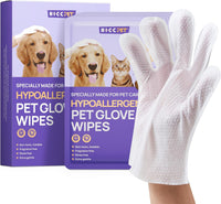 HICC PET Dog Wipes for Dogs & Cats, Glove Design - Unscented / 6 PCS