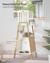 Modern Cat Tree, Big Hammock - White - image 2