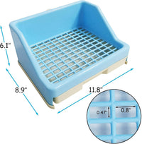 kathson Rabbit Litter Box Trainer Small Animal Potty Corner Toilet - Blue - image 2