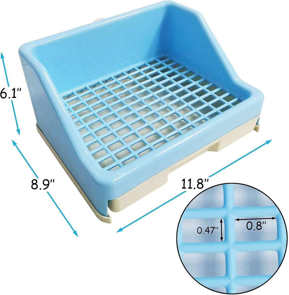 kathson Rabbit Litter Box Trainer Small Animal Potty Corner Toilet - Blue - image 2