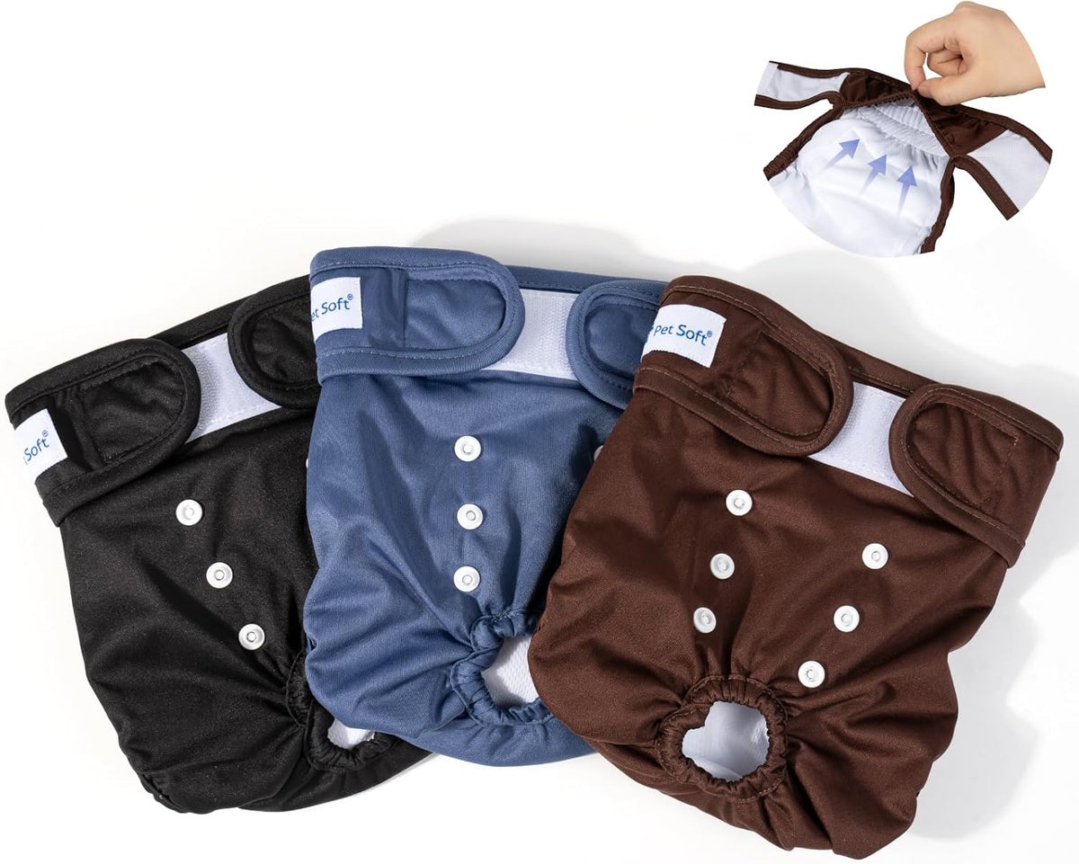 Pet Soft Washable Female Diapers Female Dog Diapers - Deep Set / X-Small:7.5''-10''