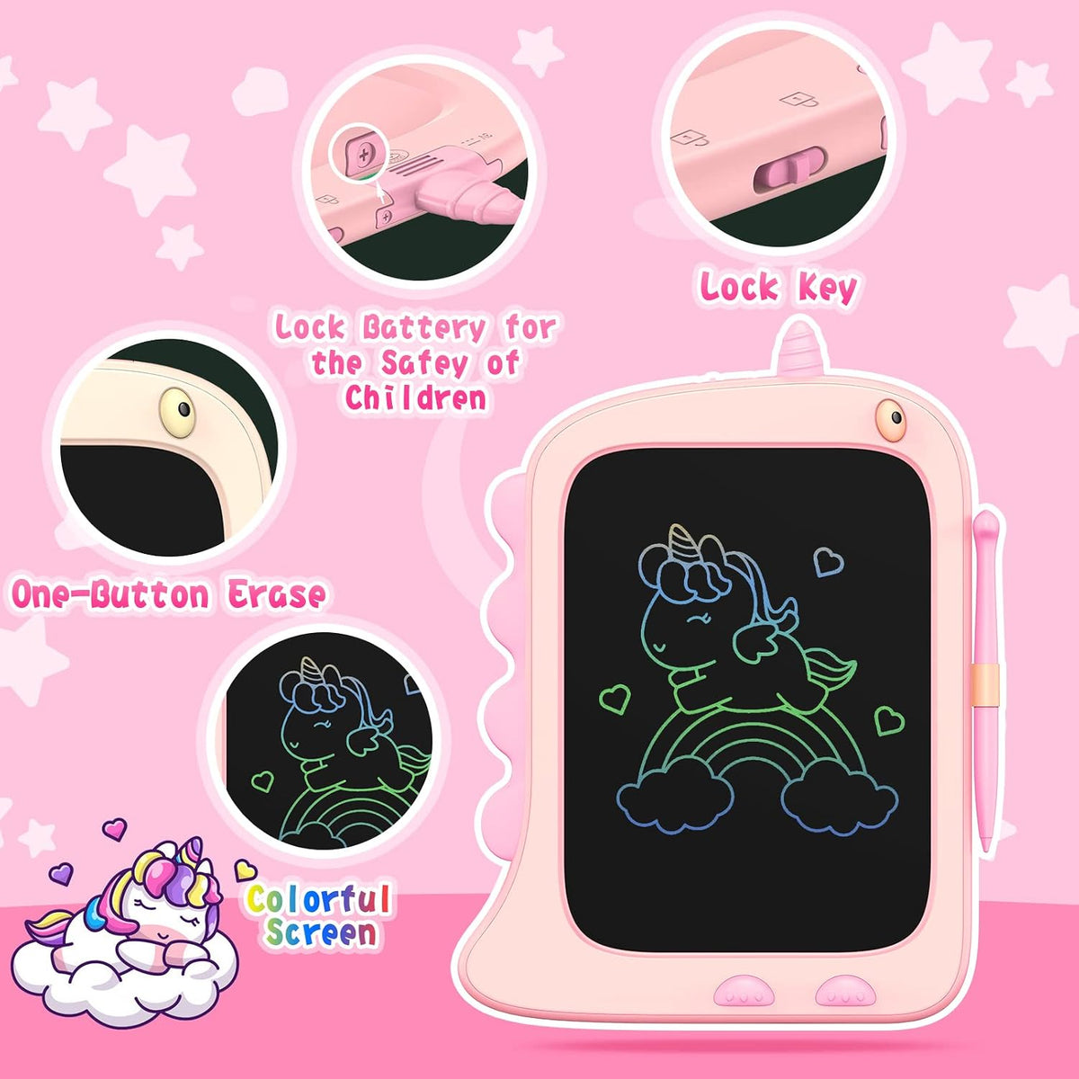 8.5 Inch LCD Doodle Board Tablet Toy - 8.5 Inch - Pink - image 2