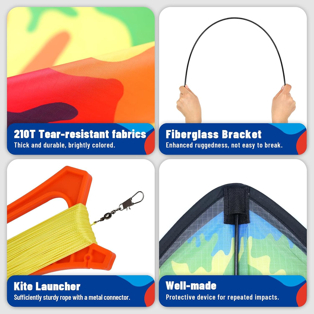 SGftre Complete Kite with Handle, Line & Accessories - 1 / Colored Shark - image 2