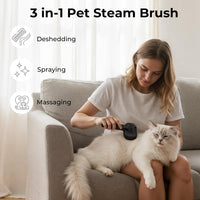 Pecute Self-Cleaning Steam Dog Cat Brush for Heavy Shedding/Long Coats – Essentials for Cats - Black - image 2