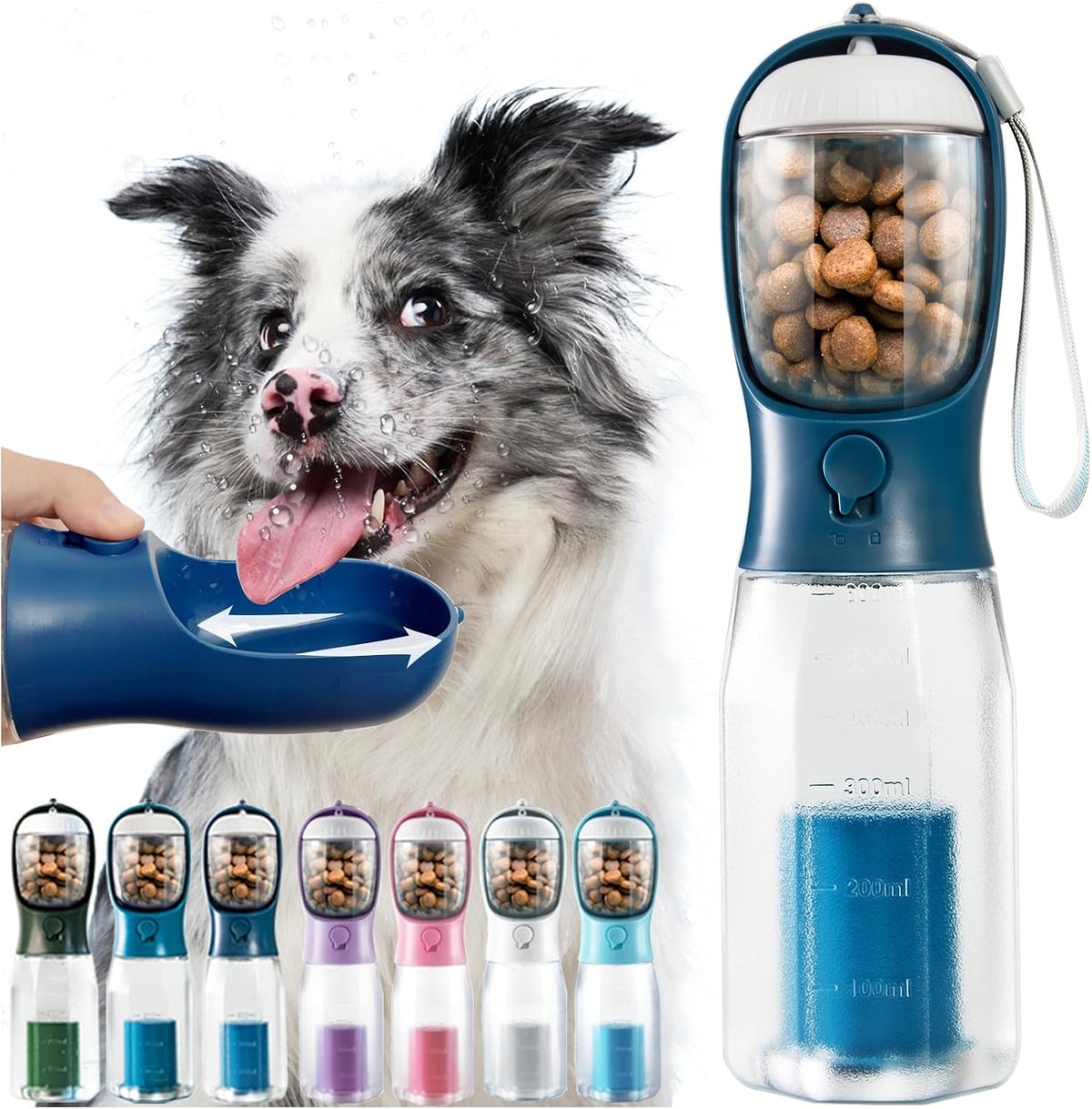 Portable Water Bottle for Small Dogs - Darkblue / 20oz