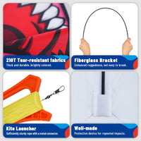 SGftre Complete Kite with Handle, Line & Accessories - 1 / Flag shark - image 4