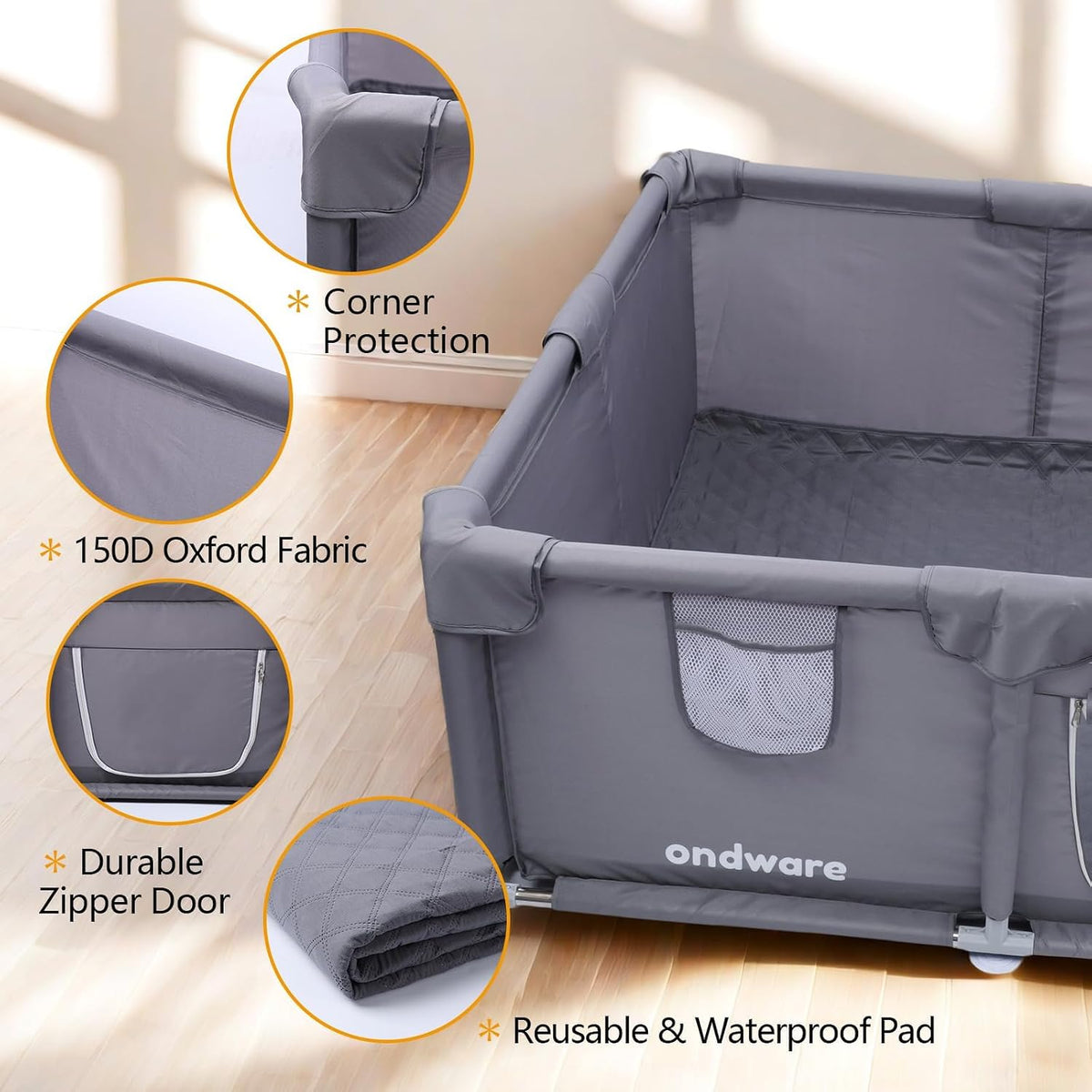 Whelping Box for Dogs and Puppies - 38×38×18in - image 4