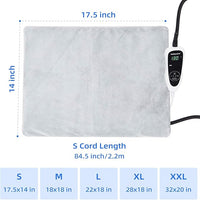pettycare Pet Heating Pad for Dog Cat, Electric Heating with Steel-Wrapped Cord, 25-Level Timer & 11-Level Temperature Indoor Warming Pads Easy Clean for Puppy Cat Dog S 17.4x14inch