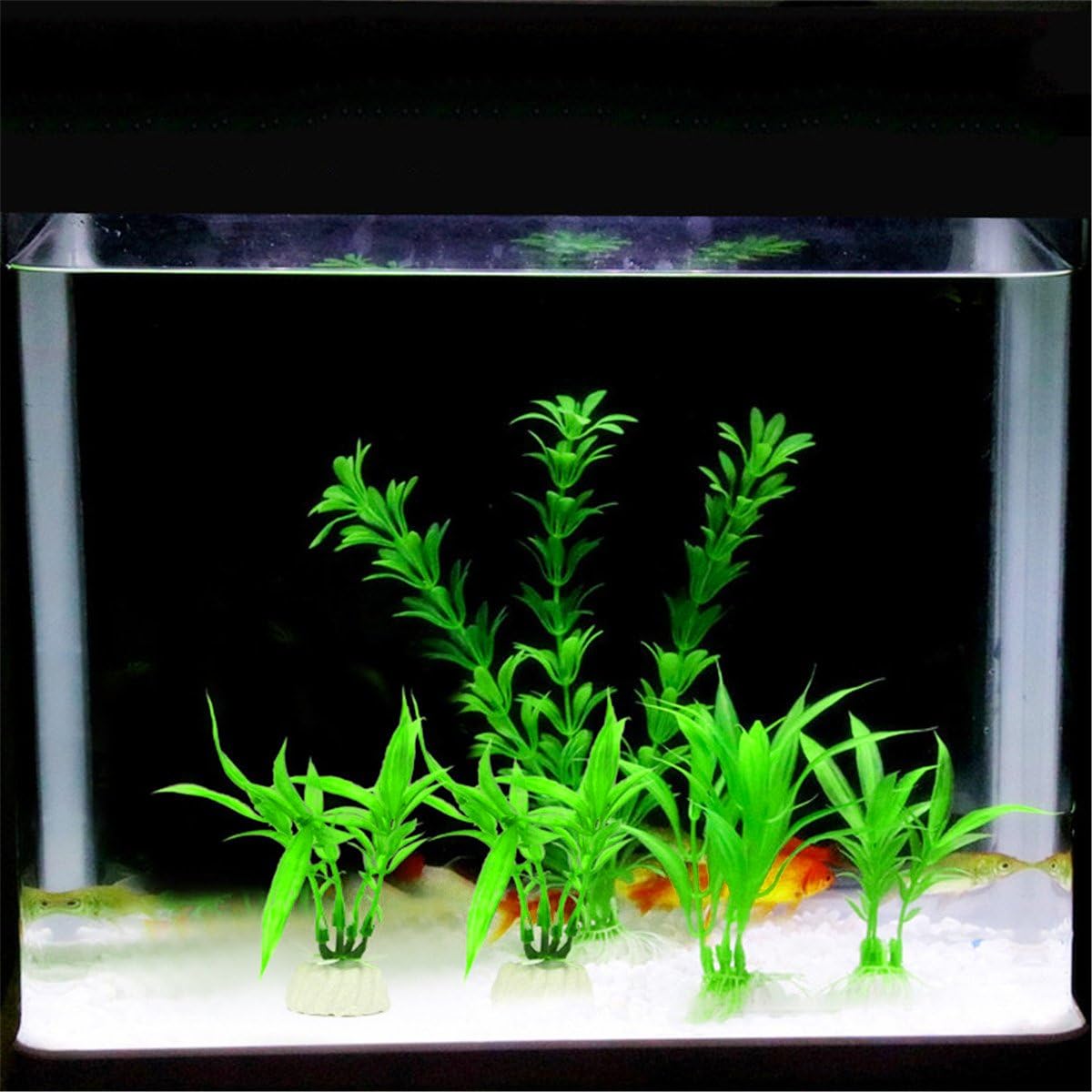 COMSUN 10 Pack Artificial Aquarium Plants - Green / 10 - image 3