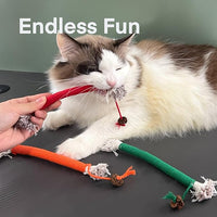 Kitten Toys, Cat Chew Toy for Indoor Cats, Catnip Toys for Teeth Cleaning, Interactive Cat Nip Teething Rope Toys for Cats Kitty, 3 Pack (Include 1 Pack of Catnip)