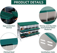 Chicken Nesting Box, 10 Hole 2 Layer Hen Nest Box with Legs, Roll Away Eggs Laying Boxes,Cleanable Pull Out Hen Roosting Boxes
