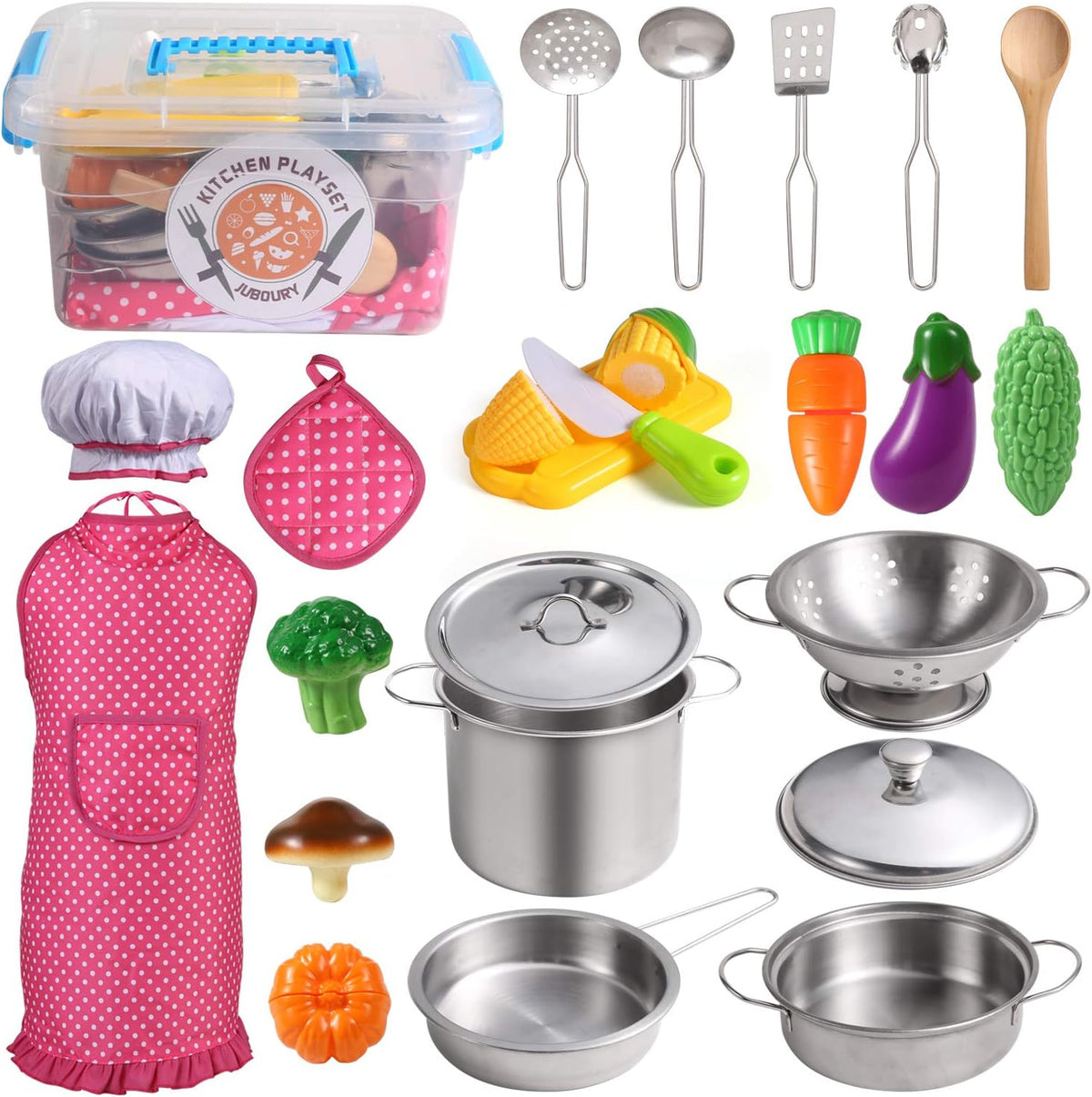 Juboury Play Kitchen Accessories