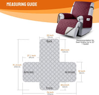 VANSOFY 100% Waterproof Recliner Chair Covers - Burgundy / 22" - image 2