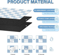 Cat Food Mat, 12"x 20" Cat Dog Mats for Food and Water Bowl - 16"L x 24"W / Blue & White - image 2