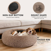 MIXJOY Orthopedic Dog Bed Comfortable Donut Cuddler Round Pet Beds - M(30’’x 30’’) / Brown - image 2