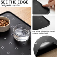 Silicone Pet Food Mat, Extra Large 34x22 Inch - Black / 26"L x 18"W - image 4