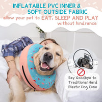 Supet Inflatable Dog Cone Collar Alternative After Surgery, Doggie Neck Donut Collar Recovery ECollar for Post Surgery, Soft Dog Cone for Small Medium Puppies Cats