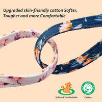 2 Pack Cotton Cat Collar Pink Strawberrie White Heart Cute Kitten - White&Blue - image 4
