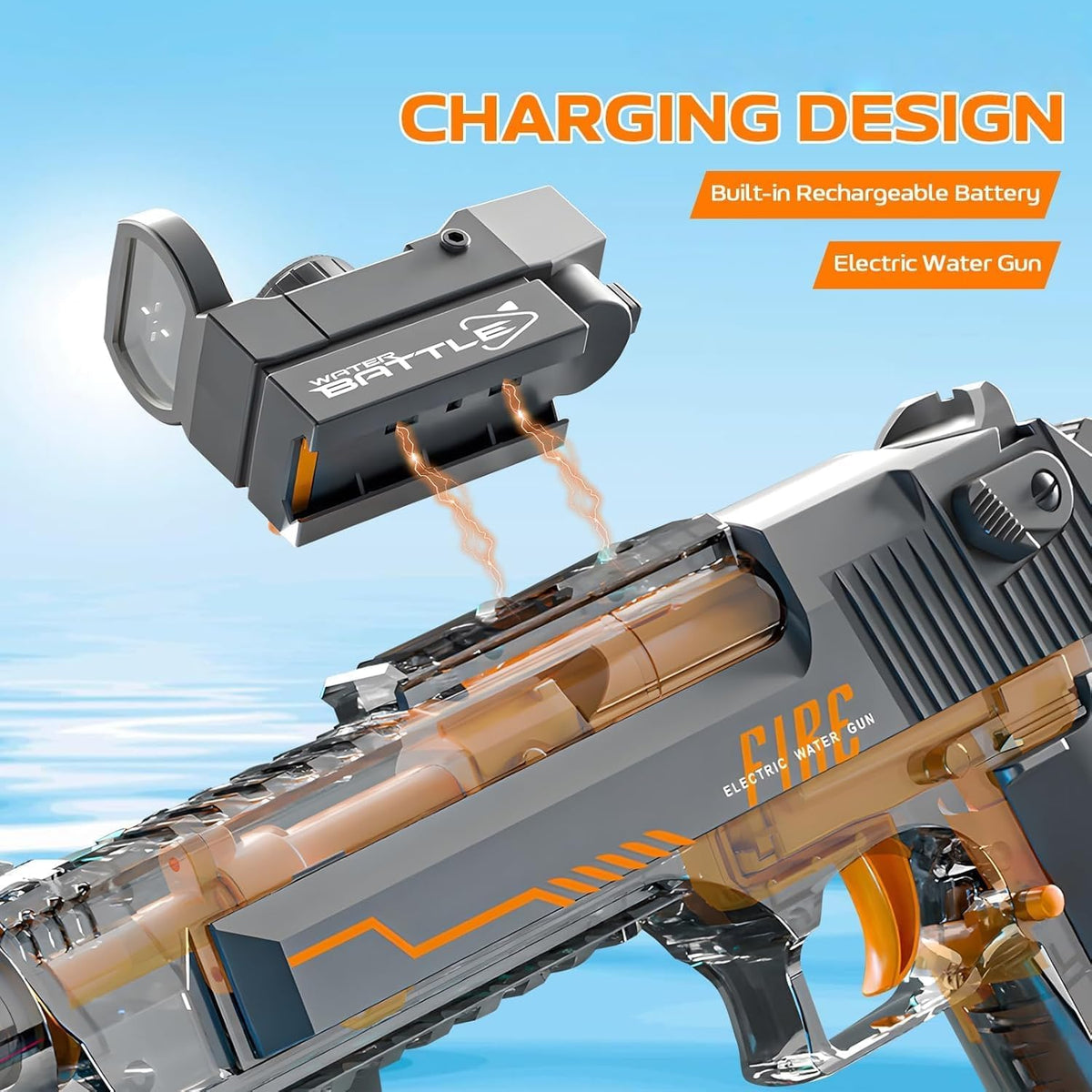 BESIBY electric water gun with transforming body, flashing lights and 400ML tank - view 27