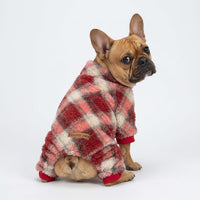 Fitwarm Collared Neck Plaid Dog Pajamas - X-Large / Red-White - image 2