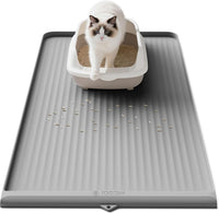 Cat Litter Mat 36"x24", Waterproof Litter Trapping Mat, Grey – Daily Care for Cats