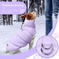Warm Fleece Dog Jacket Coat for Small Medium Dog Winter Clothes Girl – Essentials for Dogs - Purple / Medium - image 2