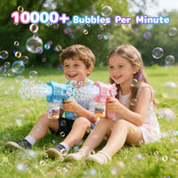 EagleStone Bubble Machine Guns 2 Packs with 2 Solutions 20 Concentrate – Fun for Kids & Family - Blue,light Pink - image 2