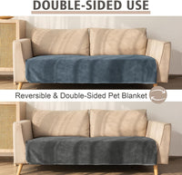 Ameritex Pet Bed Blanket Reversible 100% Waterproof Velvet Super Soft - 68x82 Inches / Blue+darkgrey - image 2