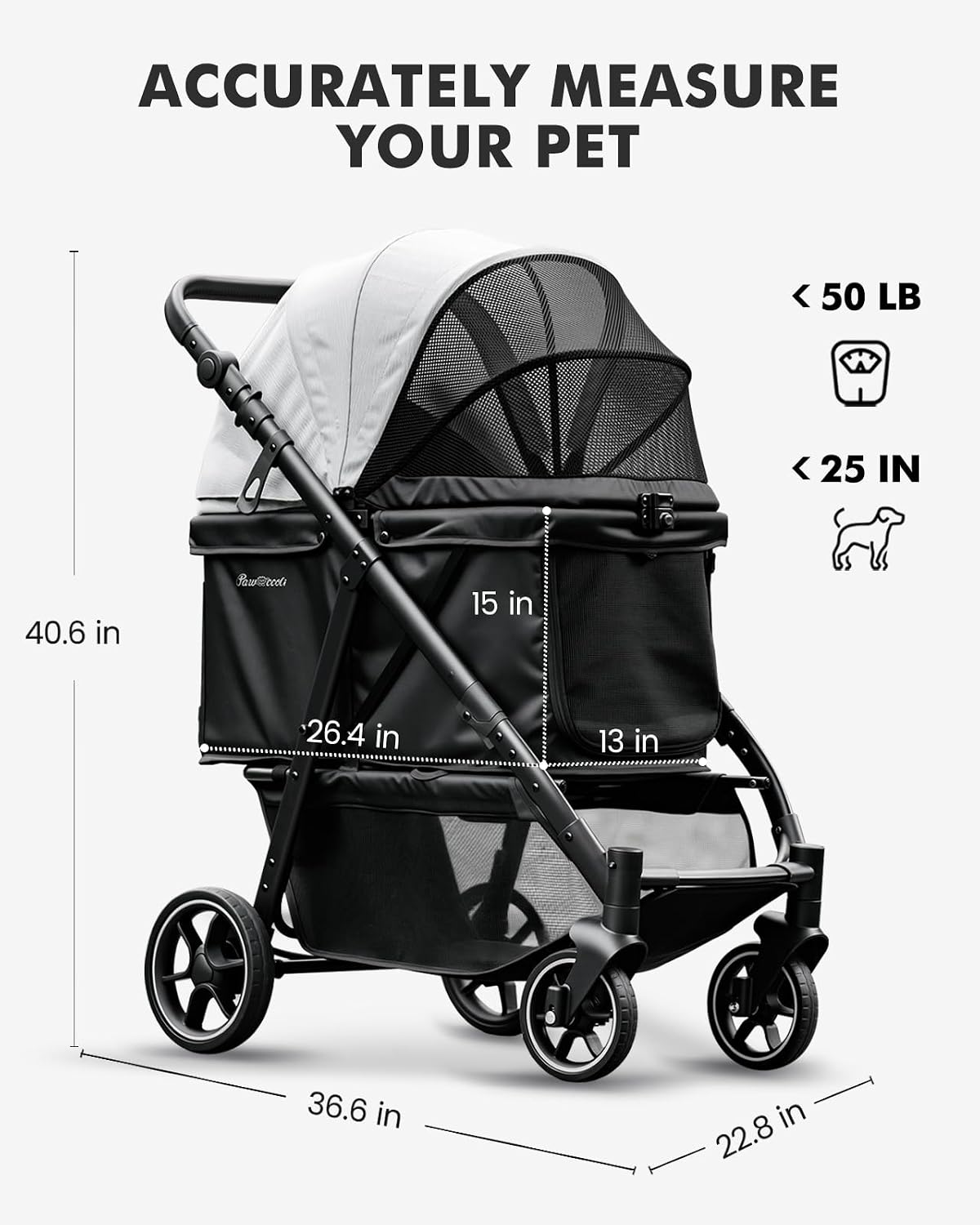 Pet Stroller for Small Dogs and Cats - Medium_Max - image 2