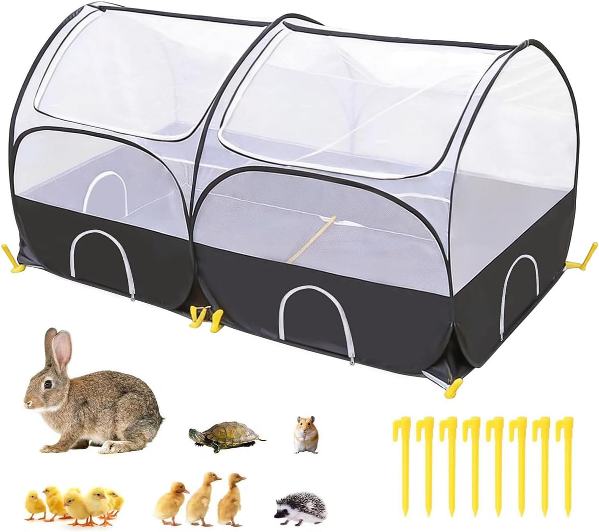 SlowTon Small Animals Playpen - Black / 59"x31"x30"