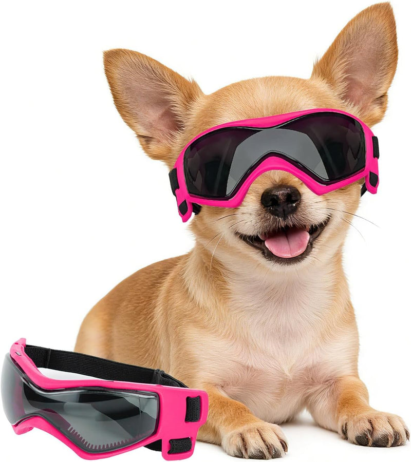 Dog Goggles Medium Breed Windproof Anti-Fog Dog Sunglasses Clear View - X-Small / Pink
