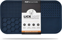 Dog Lick Mat for Dogs, Feeding Pad for Anxious Pets Plus 4 Different Puzzles for Mental Stimulation - 1 Pack / Navy