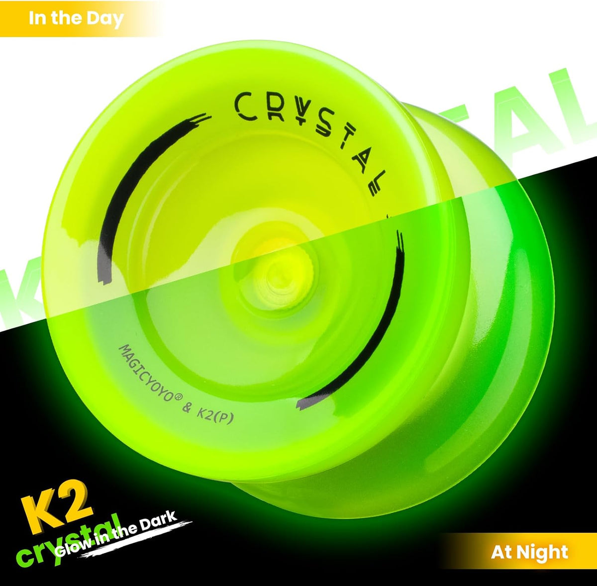 MAGICYOYO K2 Yoyo Professional Glow in The Dark - Glow Yellow - image 2