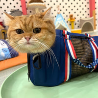 Cinf Cat Restraint Grooming Bag - M Size–Fits most adult cats (8–12 lbs) / Blue Flag - image 2