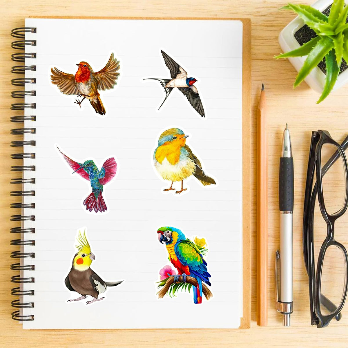 100PCS Vintage Christmas Stickers - Bird - image 4