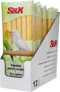 S&X 24-Pack Sand Perch Covers for Parakeets Canaries Finches & Other - Small Perch Covers x72