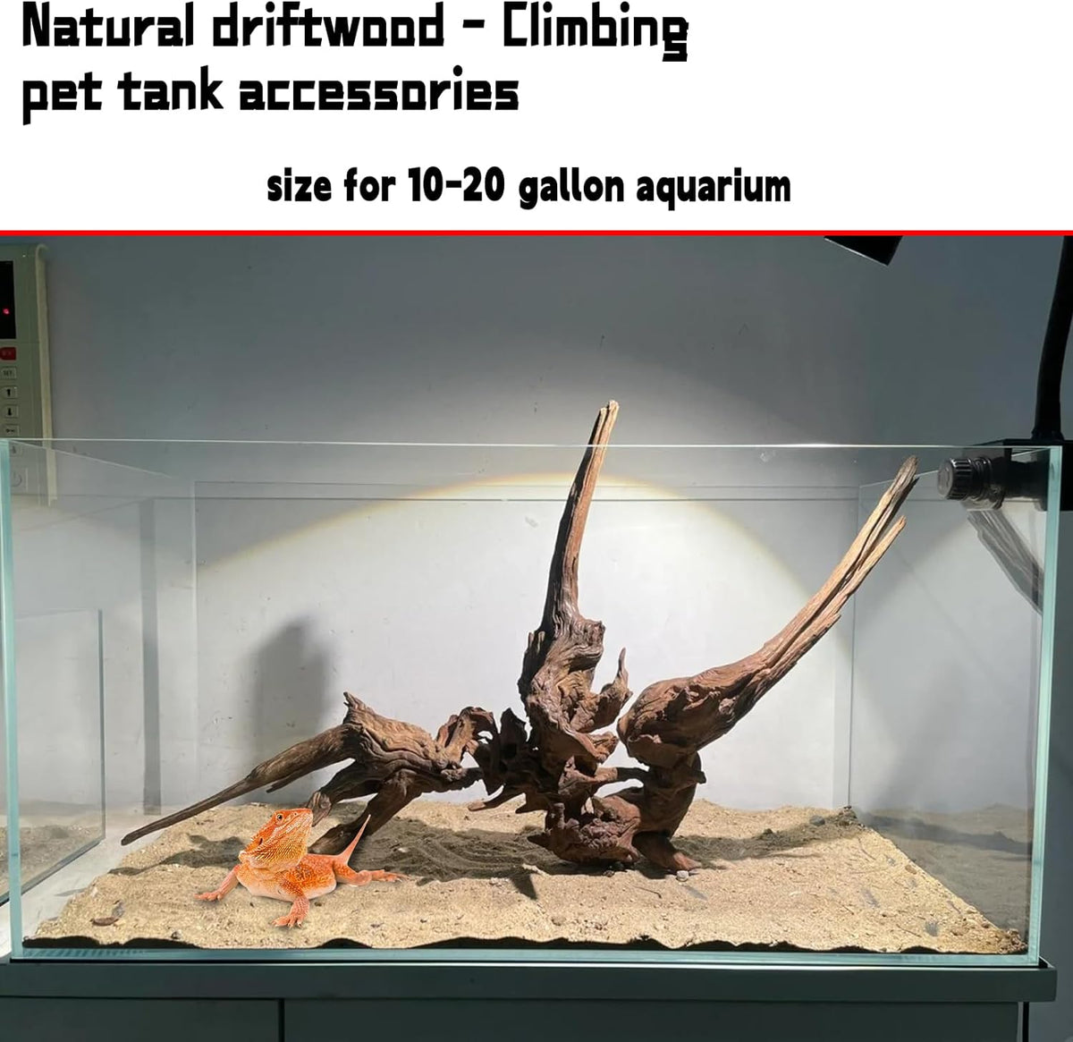 Aquarium Driftwood 3PCS Natural Trunk Driftwood Assorted Branches - Mopani Driftwood (8-15in 1PCS) - image 4