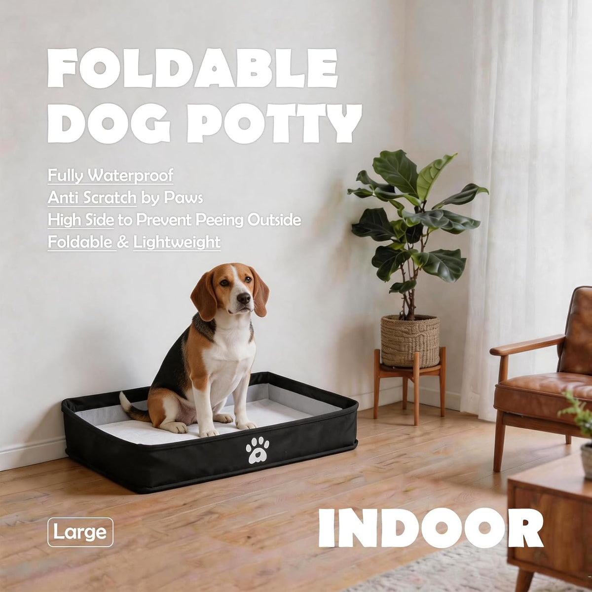 Meexpaws large foldable dog pee pad holder tray, 33 x 22 inches - view 2