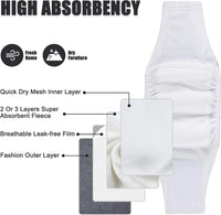 Wegreeco Washable Male Dog Belly Band - Small / Black, Charcoal, Navy - image 3