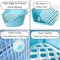 kathson Rabbit Litter Box Pet Toilet Cage Box Potty Trainer Corner - Blue - image 2