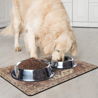Dog Food Mat for Floors, Absorbent Pet Cat Food Bowl Mat - Bohemia / 12"x20"+18"x24" - image 2