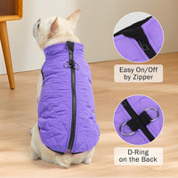 Winter Dog Vest Coat with Harness Built in – Essentials for Dogs - #2 Purple-Gloss / S(Chest 14")-Regular - image 3